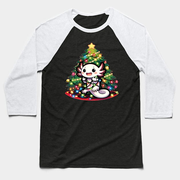 Axolotl Christmas Baseball T-Shirt by OddHouse